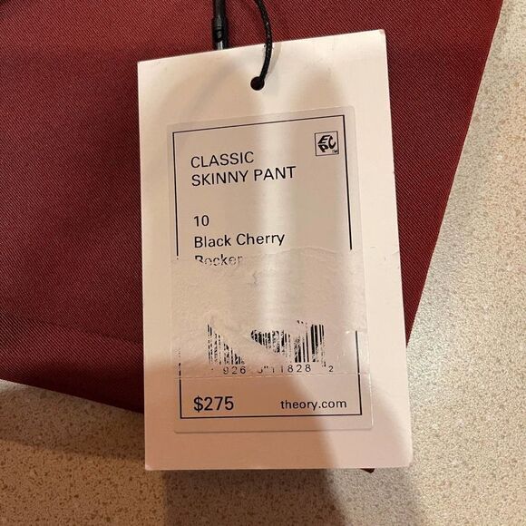 Theory Skinny Becker Pant in Blk Cherry - Picture 4 of 8
